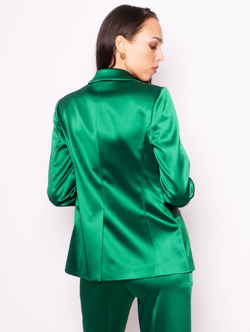 2026 New Arrival Giacca a un Petto in Raso Verde