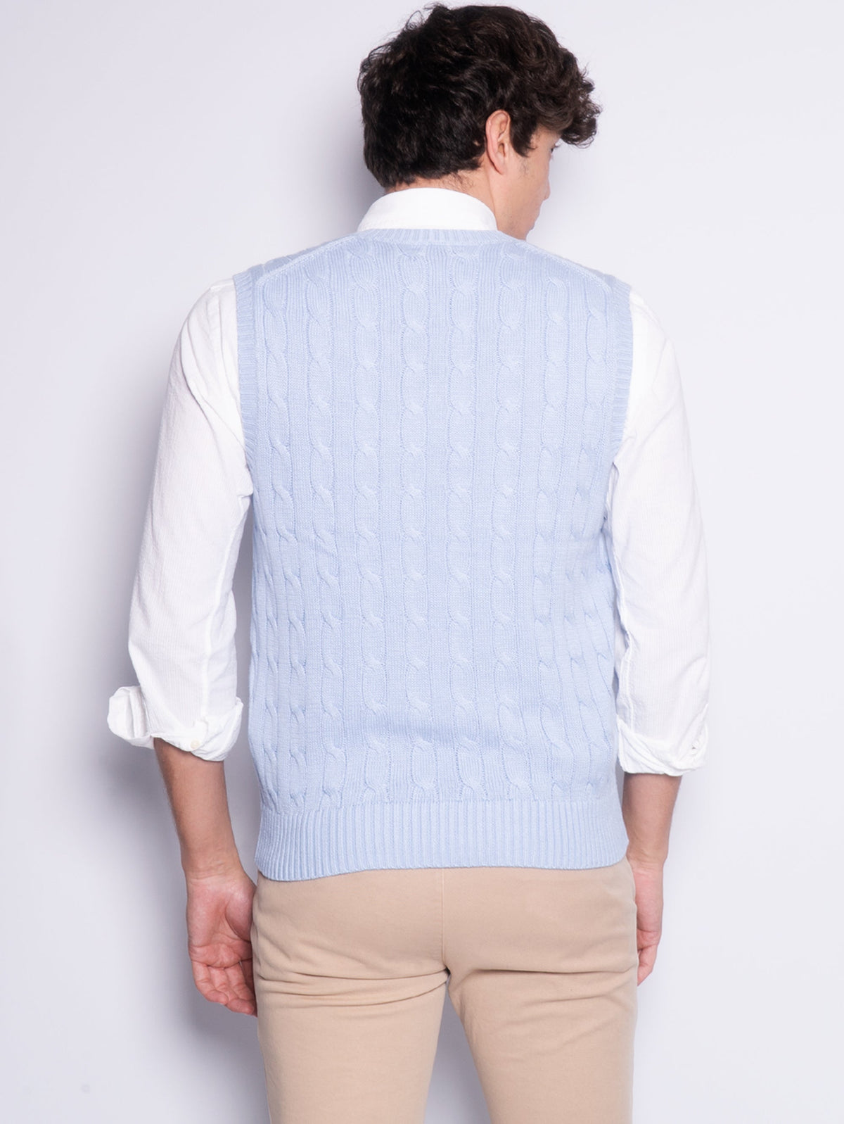 2026 New Arrival Gilet in Maglia a Trecce Celeste