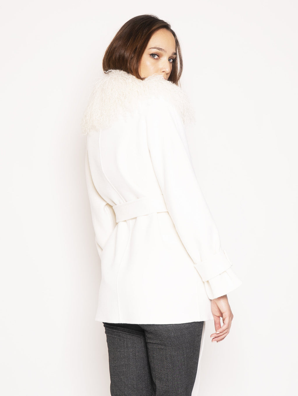 2026 New Arrival Cappotto con Collo in Mongolia - Bianco