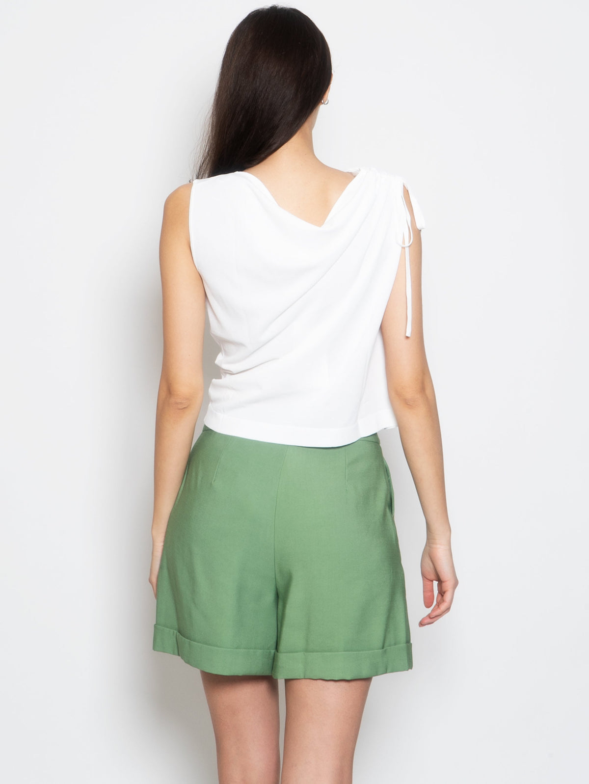 2026 New Arrival Top in Maglia con Scollo a Barchetta Panna