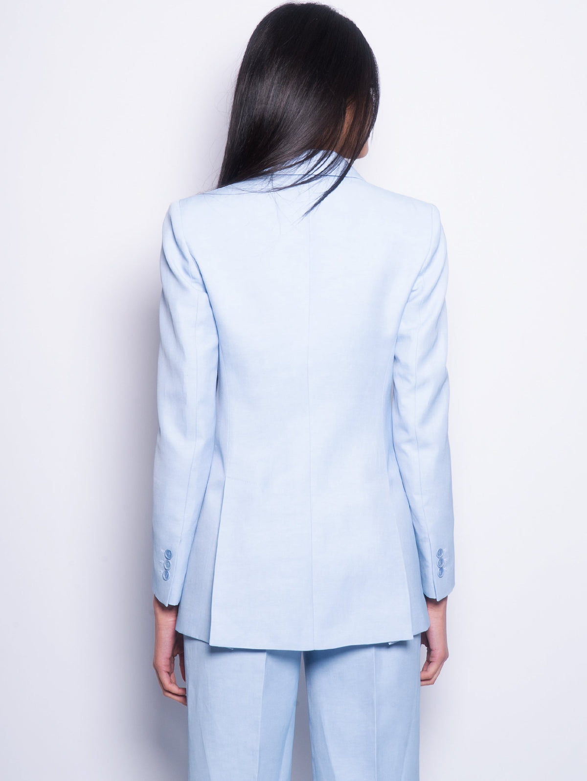 2026 New Arrival Giacca Doppiopetto in Lino Azzurro Polvere