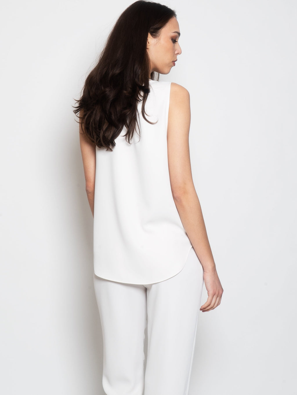 2026 New Arrival Top con Scollo Rotondo Panna