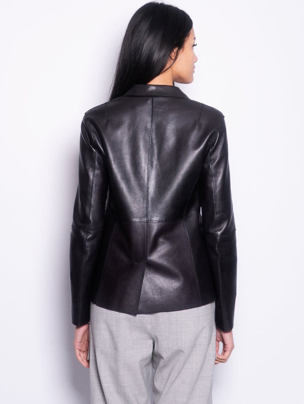 2026 New Arrival Giacca Blazer in Pelle Nero