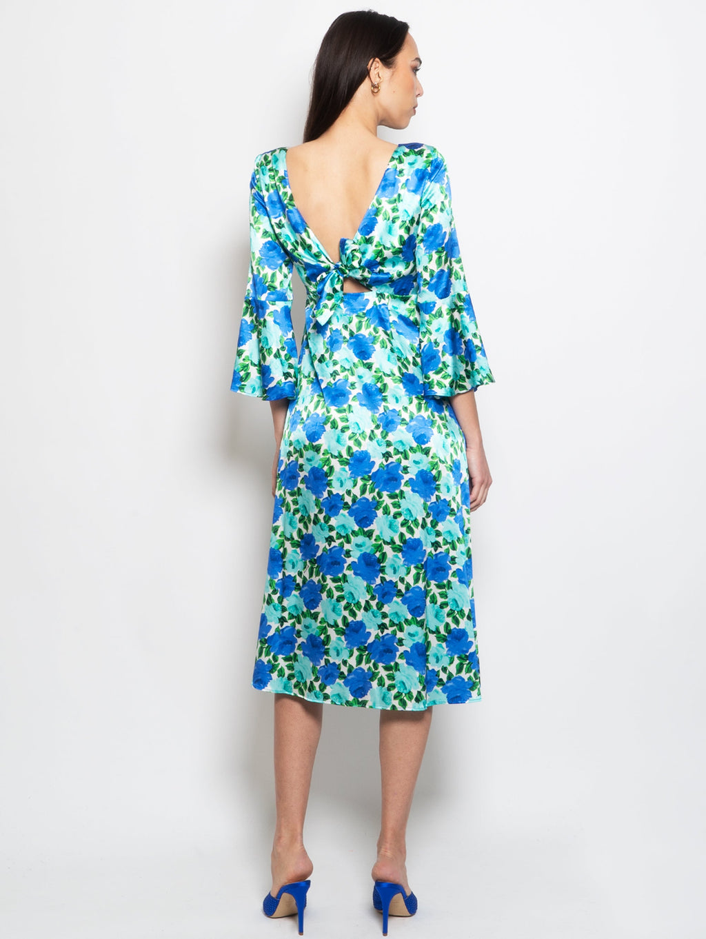 2026 New Arrival Abito Midi con Scollatura Reversibile Bluette/Verde