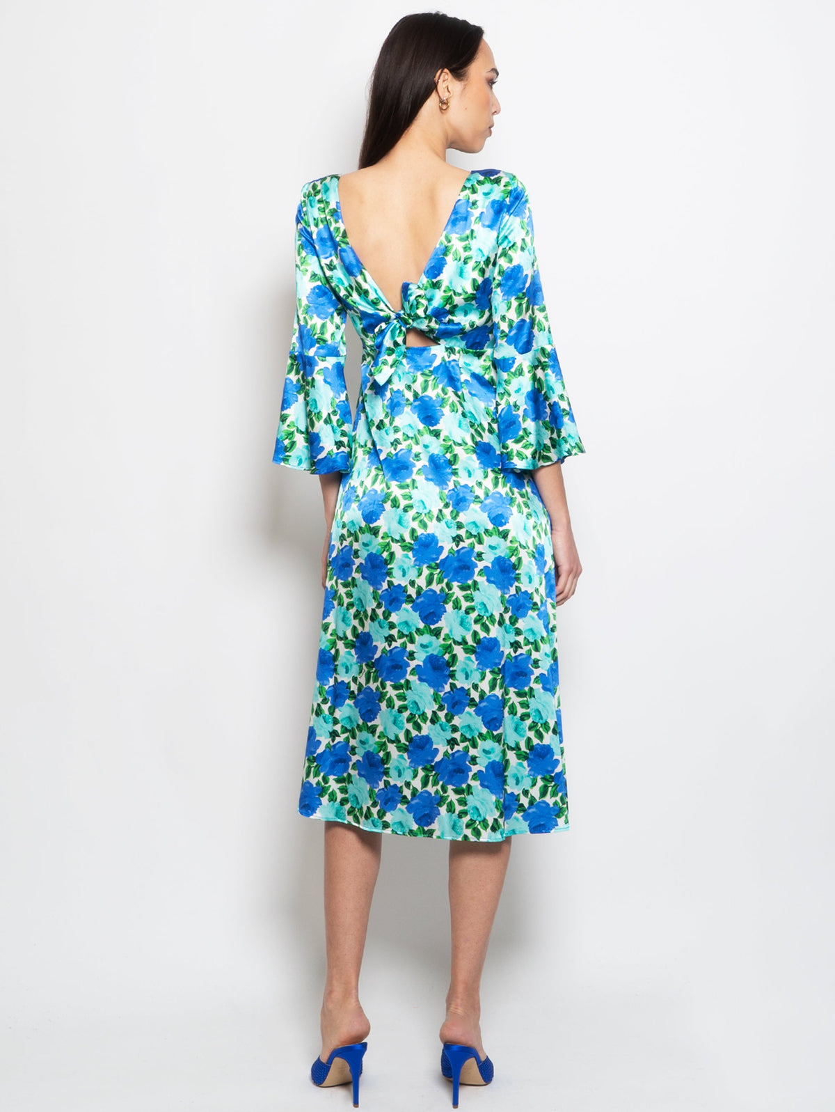 2026 New Arrival Abito Midi con Scollatura Reversibile Bluette/Verde