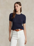 2026 New Arrival Maglia a Trecce con Maniche Corte Blu