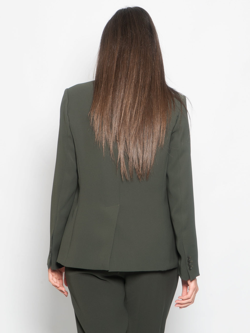2026 New Arrival Giacca un Petto in Cady Verde Oliva
