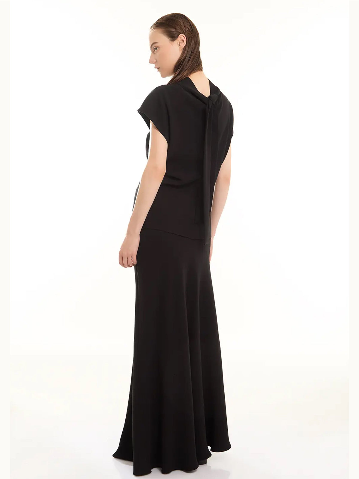 2026 New Arrival Blusa con Cannello e Fiocco Nero