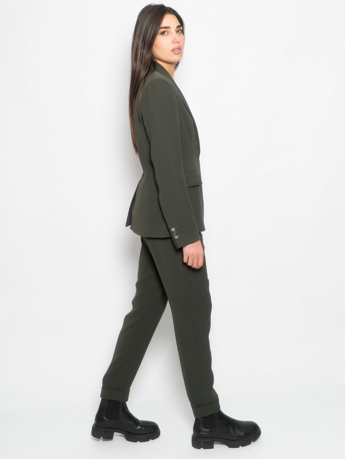 2026 New Arrival Pantaloni con Elastico in Vita Verde Oliva