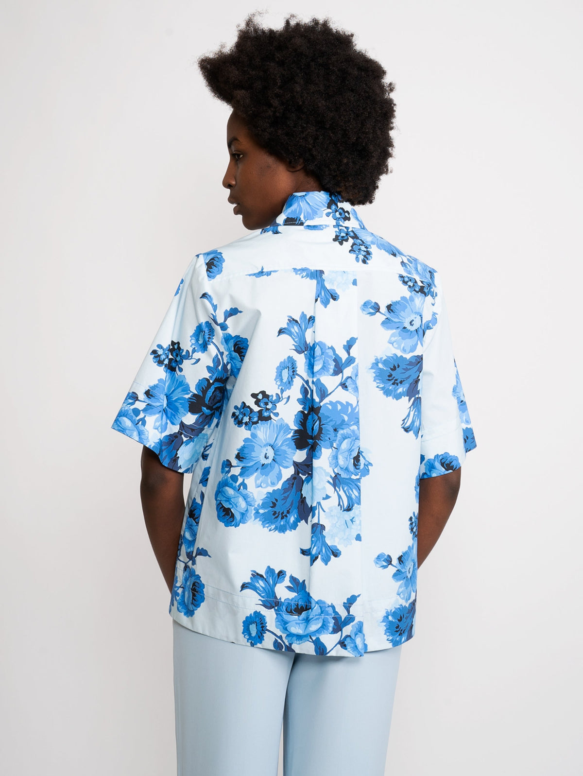 2026 New Arrival Camicia a Fiori Blu/Bianco