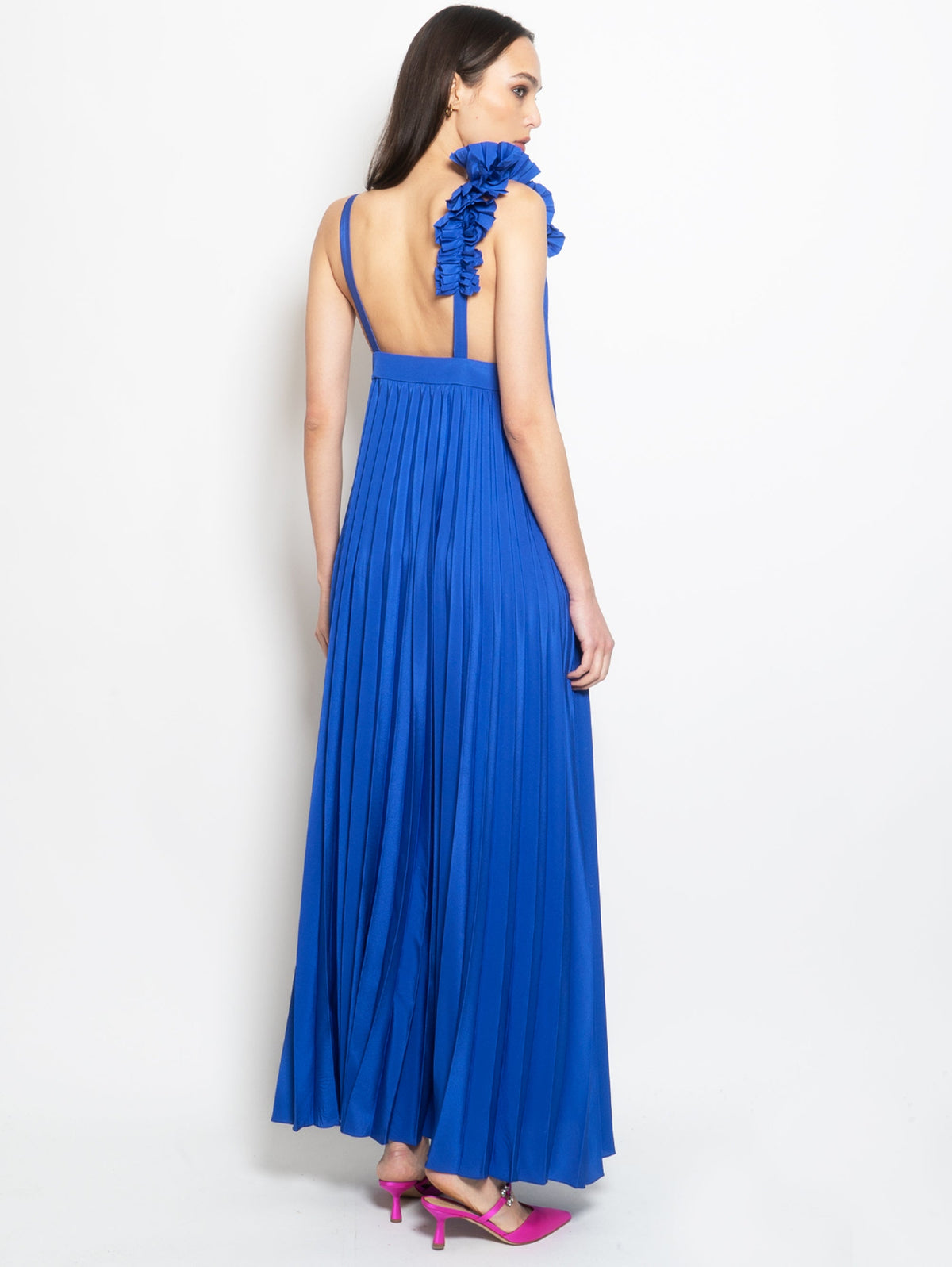 2026 New Arrival Abito Lungo Plissé Bluette