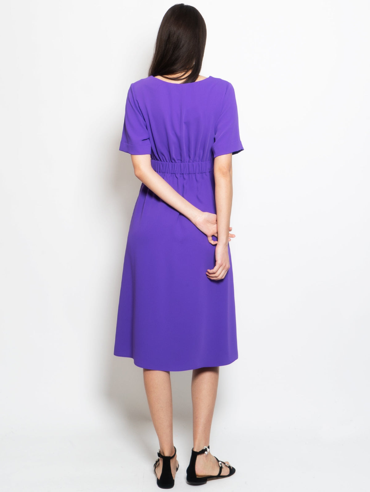 2026 New Arrival Abito Midi con Maniche Corte Viola