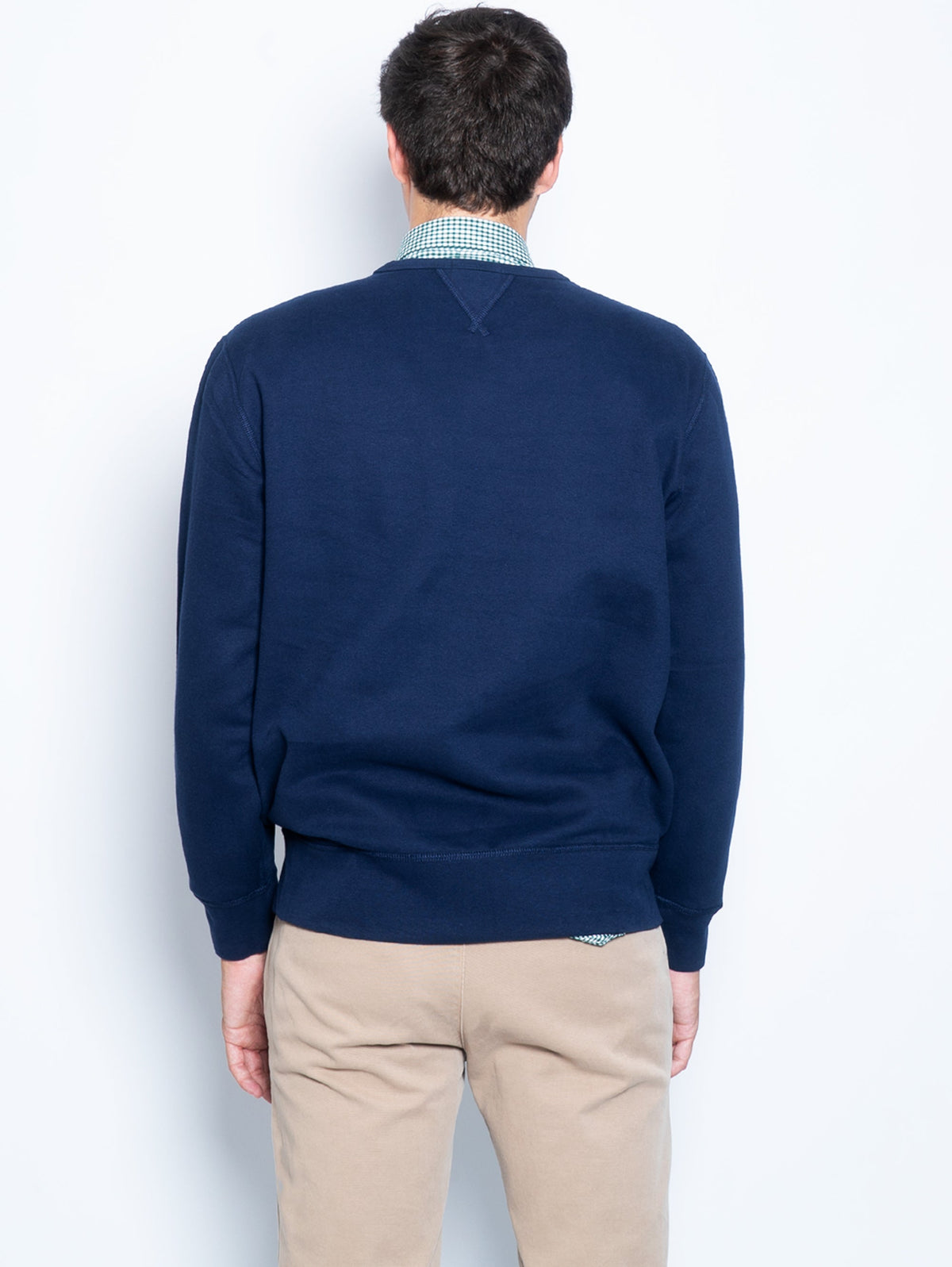 2026 New Arrival Felpa Girocollo con Inserto a V Blu