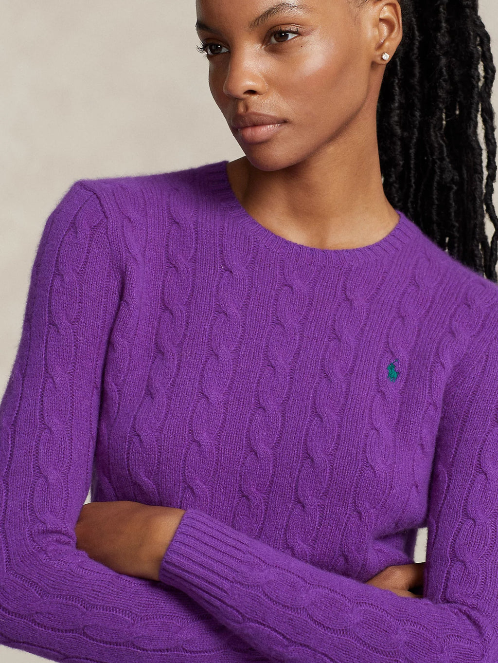 2026 New Arrival Maglia a Trecce in Misto Cashmere Viola