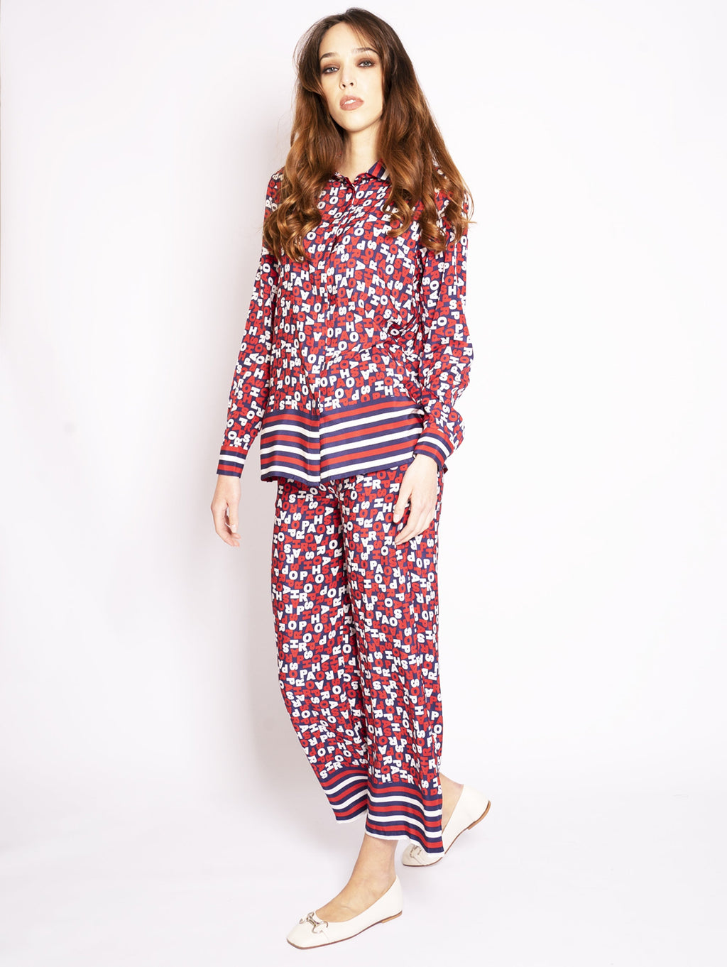 2026 New Arrival Pantaloni in Seta Stampata Multicolor