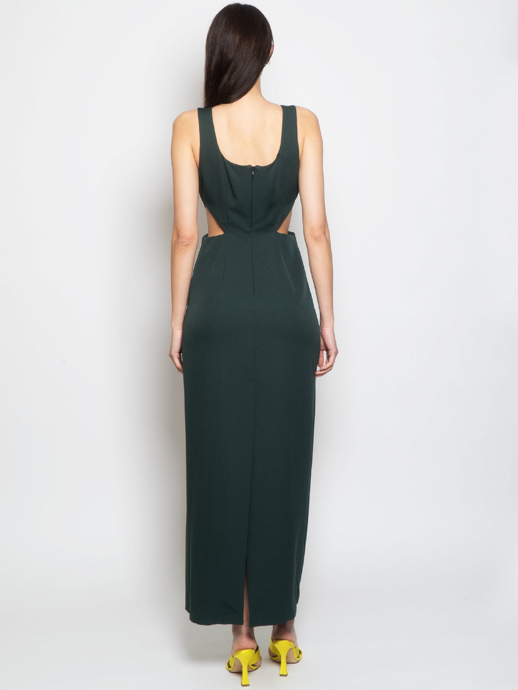 2026 New Arrival Abito Lungo con Fianchi Cut Out Verde Bottiglia