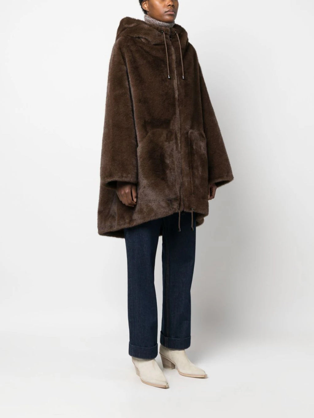 2026 New Arrival Parka con Cappuccio in Eco Pelliccia Visone
