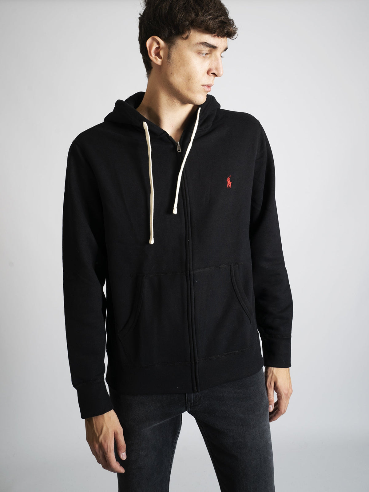 2026 New Arrival Felpa con Zip e Cappuccio Nero