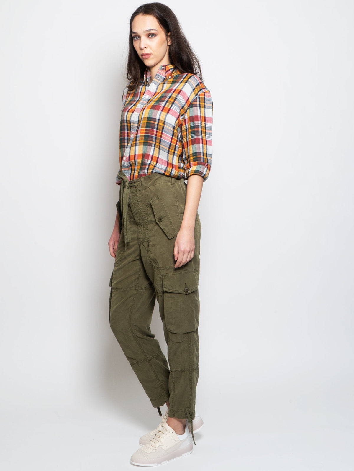 2026 New Arrival Camicia in Lino a Quadri Scozzese Multicolore