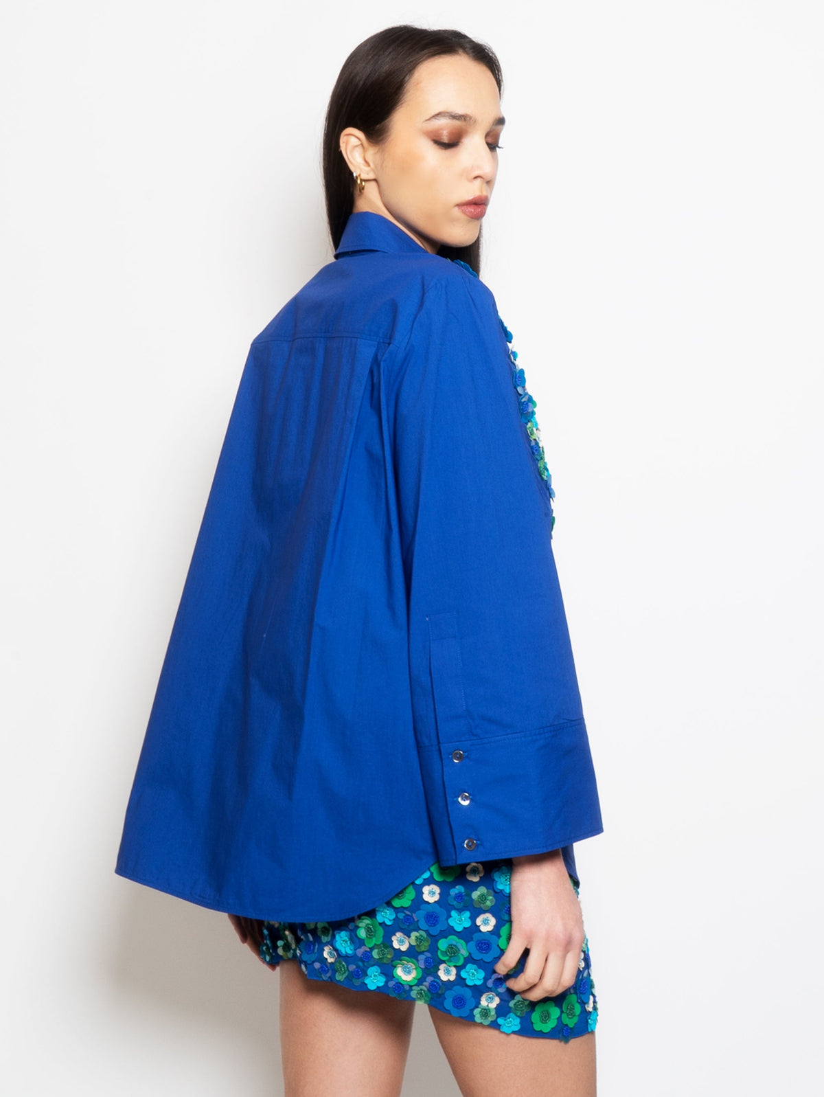 2026 New Arrival Camicia con Ricamo Bluette