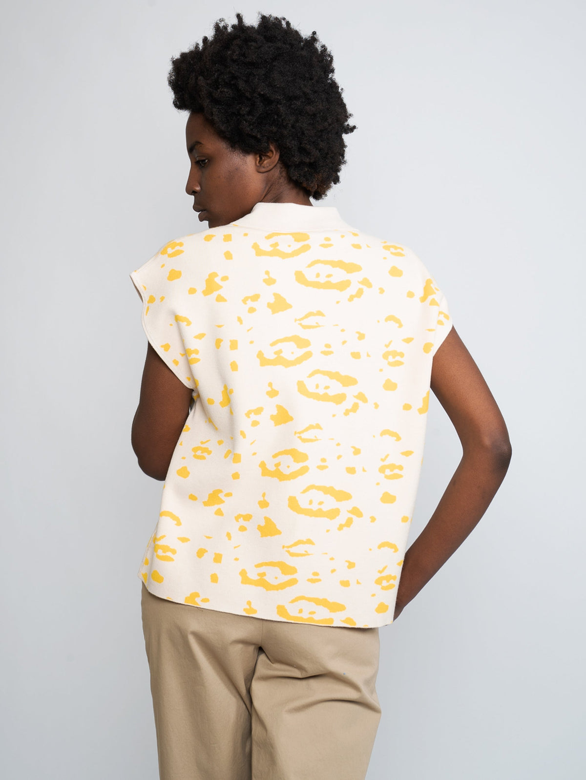 2026 New Arrival Polo con Stampa Animalier Giallo