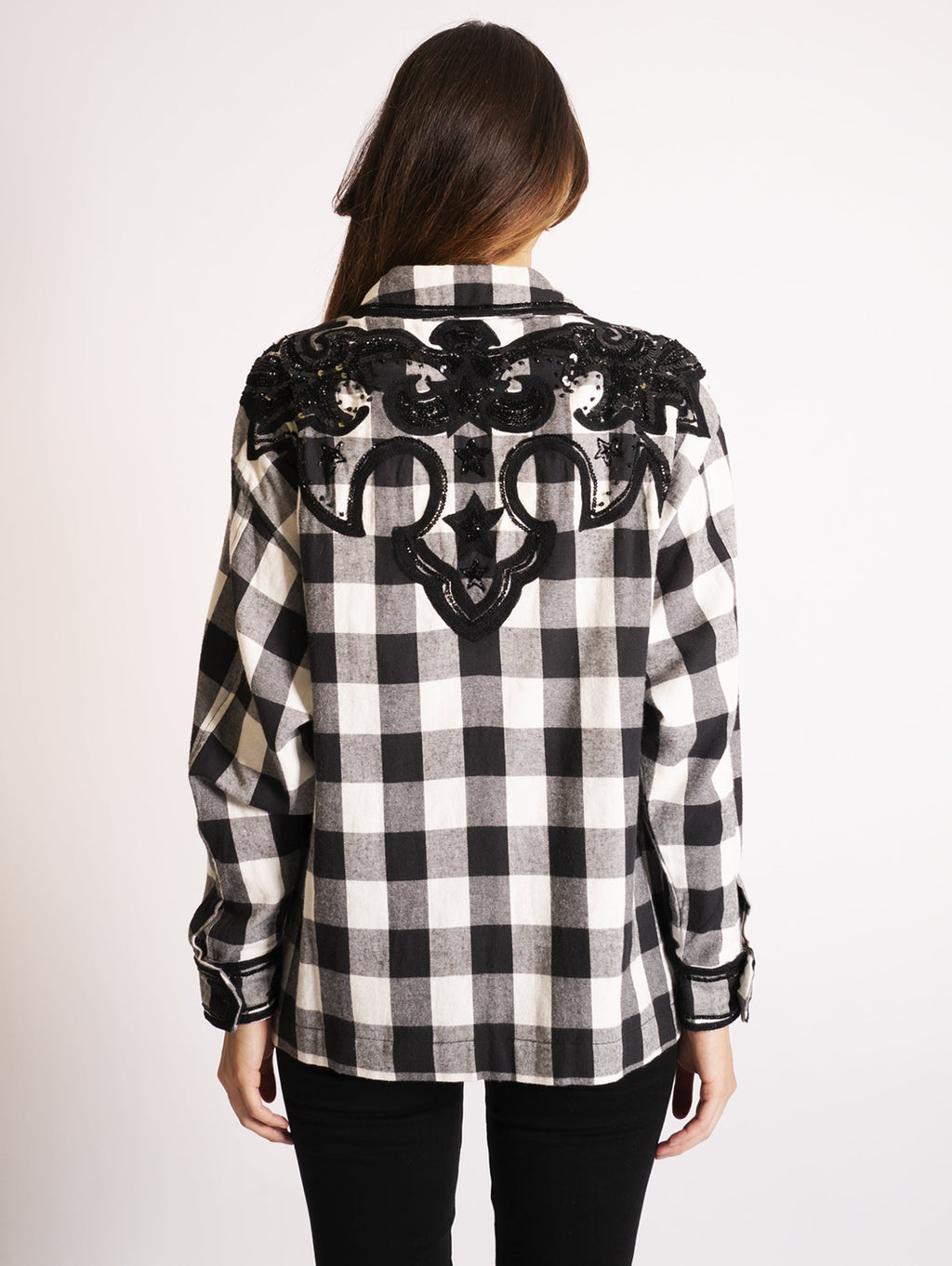 2026 New Arrival Overshirt con Ricami Bianco/Nero