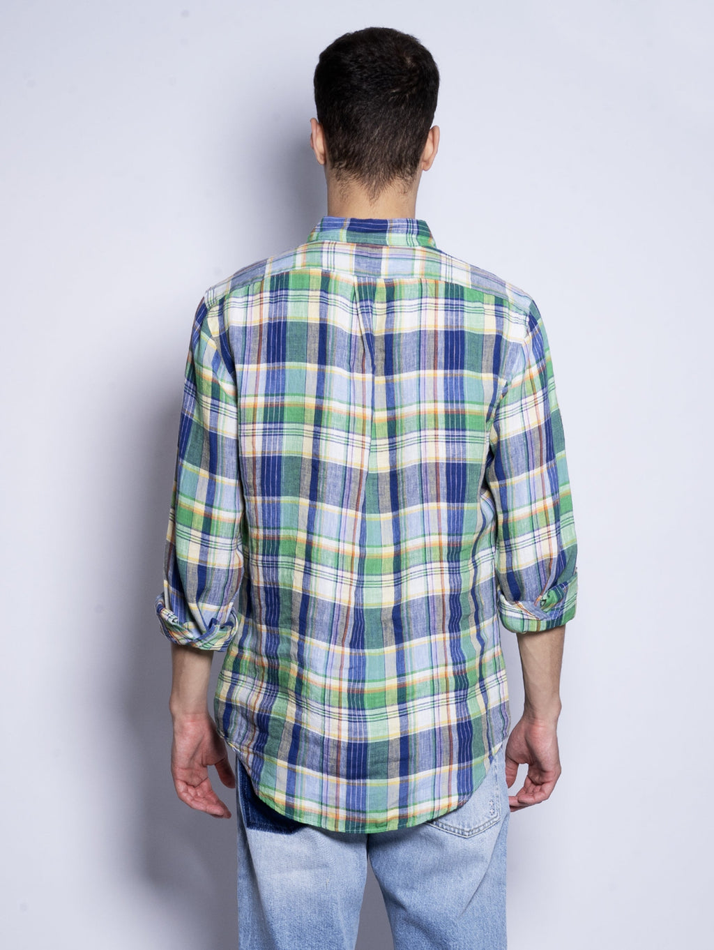2026 New Arrival Camicia in Madras in Lino Multicolor