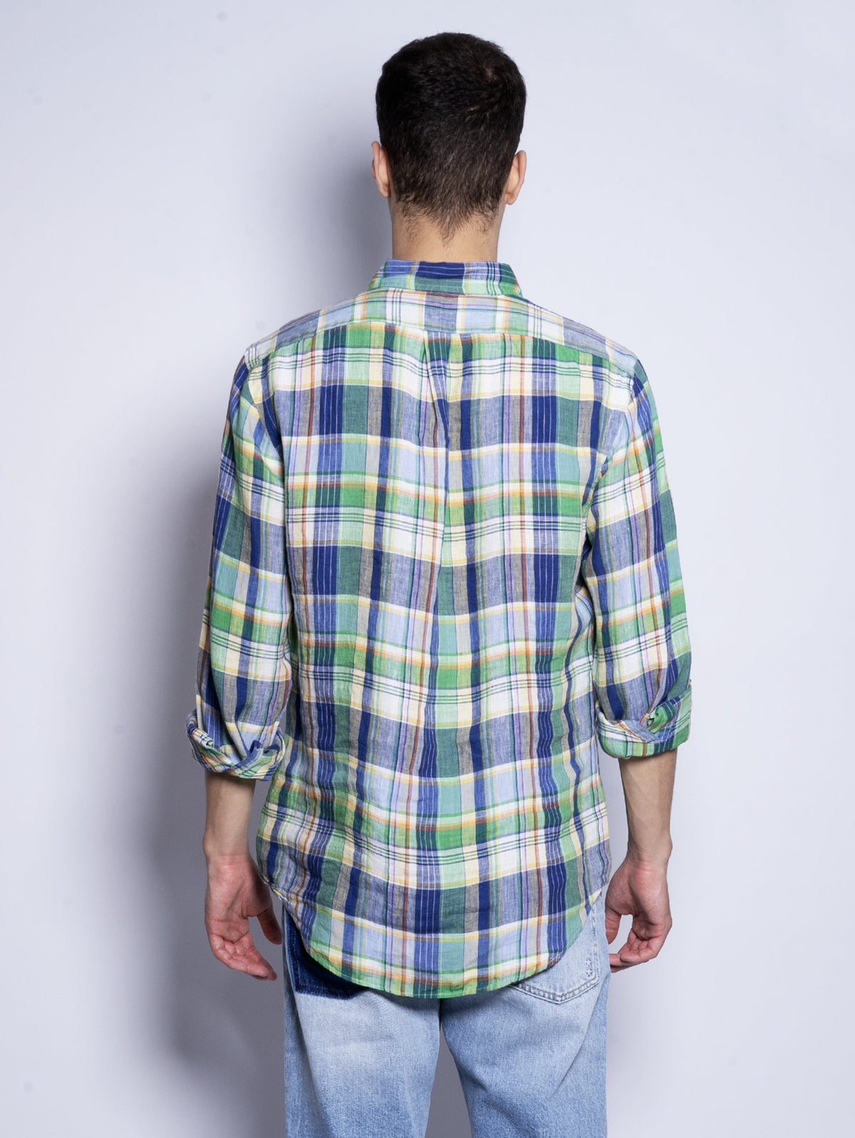 2026 New Arrival Camicia in Madras in Lino Multicolor