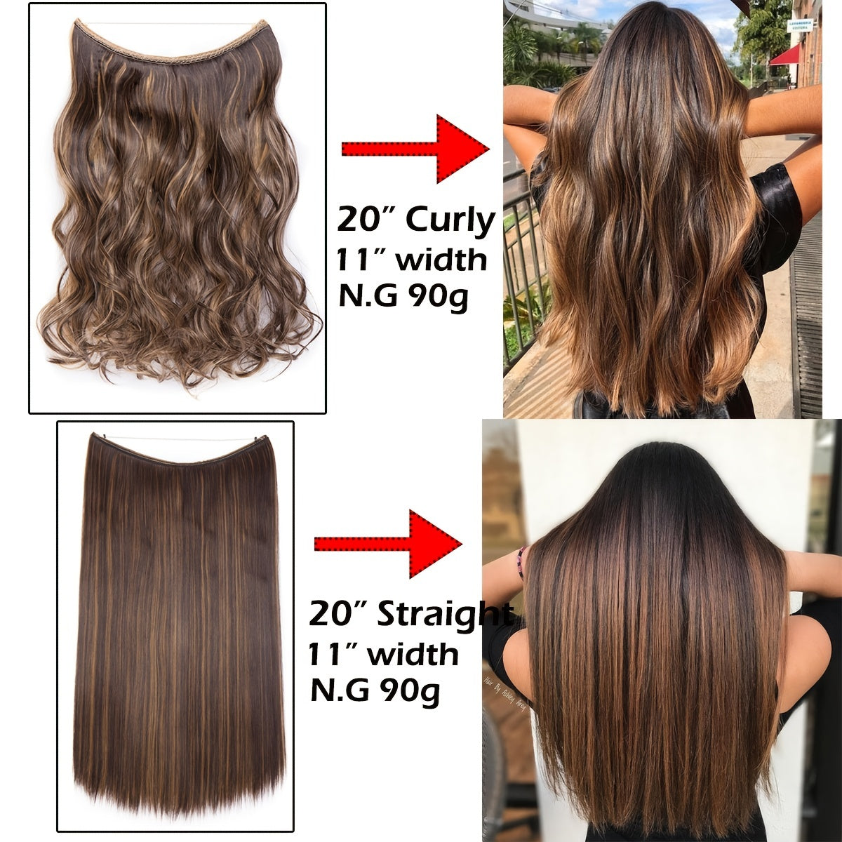 Great sales Hair Extensions Invisible Hair Extensions Secret Hidden Wire Long Curly Hair Pieces For Women Synthetic