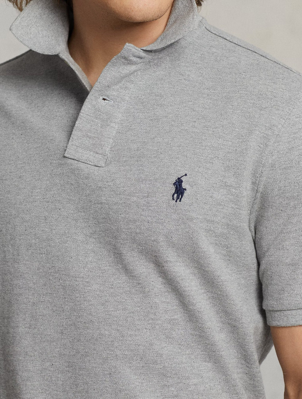 2026 New Arrival Polo in Cotone Piquè Slim Fit Grigio