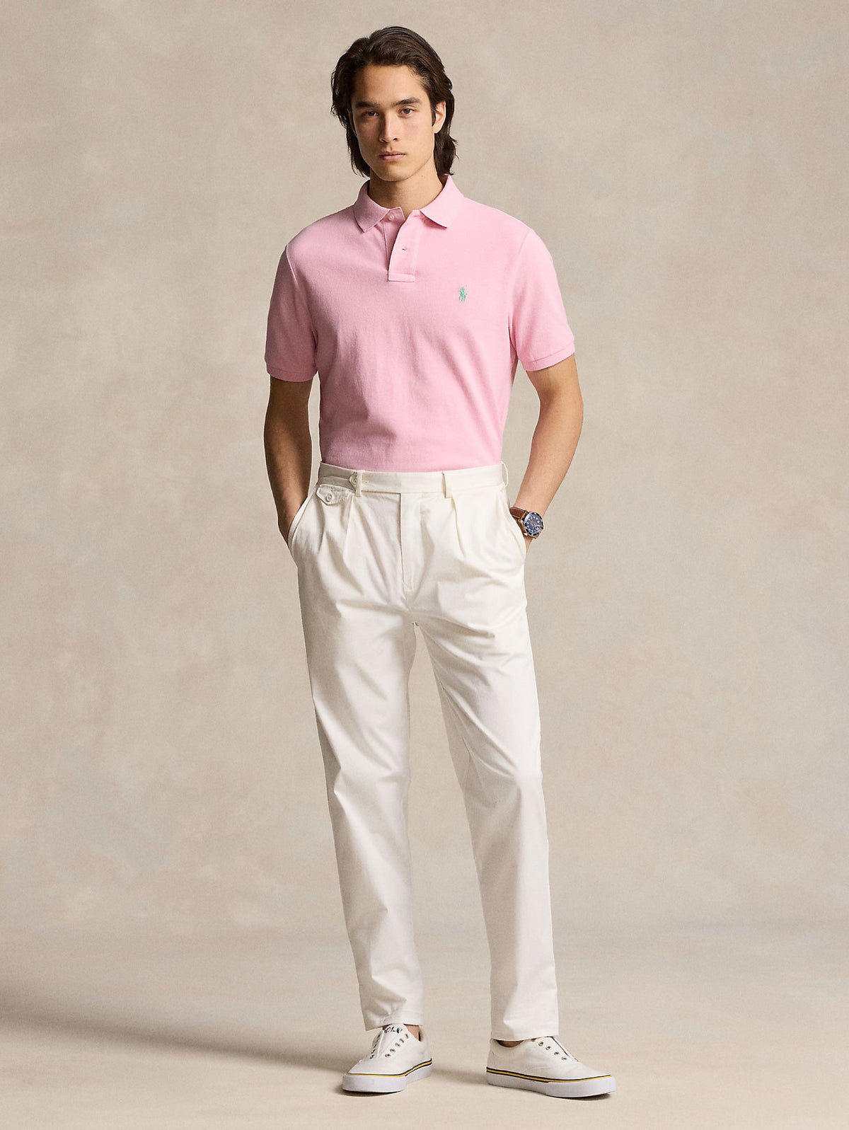 2026 New Arrival Polo in Mesh Slim Fit Rosa