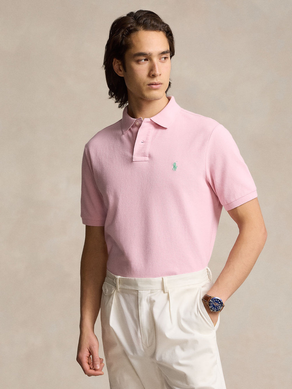 2026 New Arrival Polo in Mesh Slim Fit Rosa