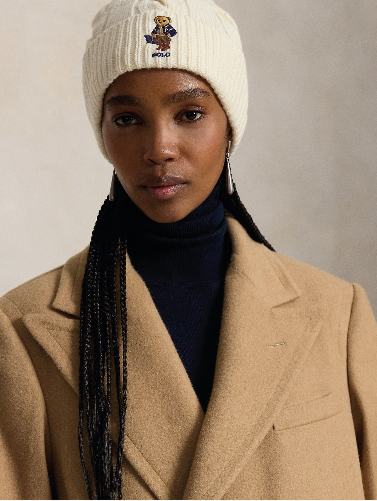 2026 New Arrival Cappello a Trecce con Polo Bear Crema