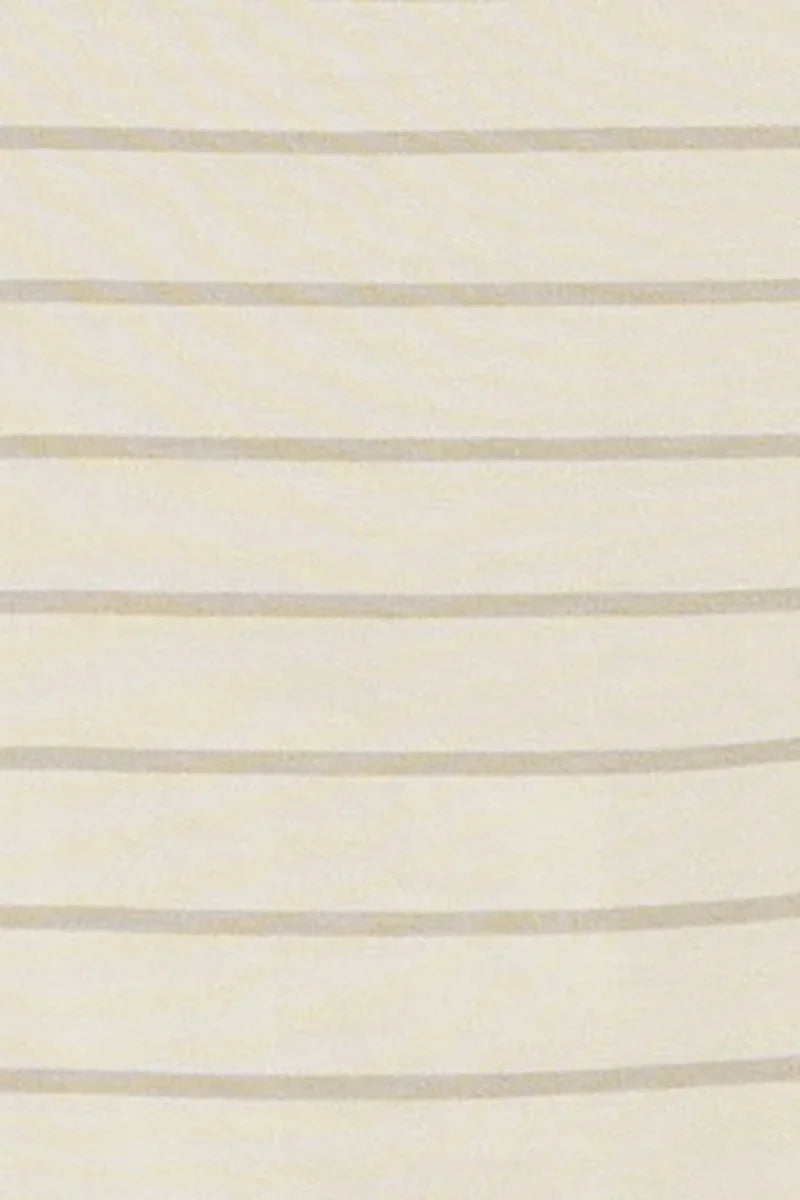 2026 New Arrival Striped T-shirt in cream and light brown with boat neck and Polo Club logo