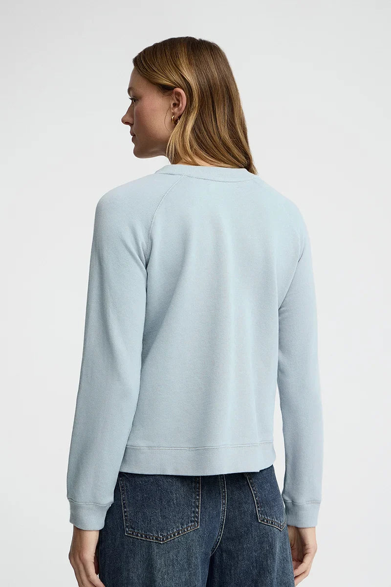 2026 New Arrival Light-blue sweatshirt with raglan sleeves and Rigby Go embroidery