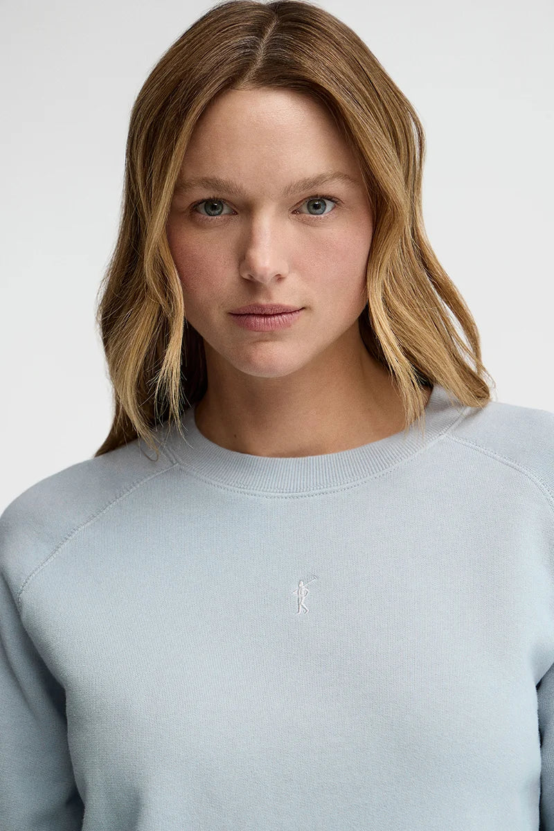 2026 New Arrival Light-blue sweatshirt with raglan sleeves and Rigby Go embroidery