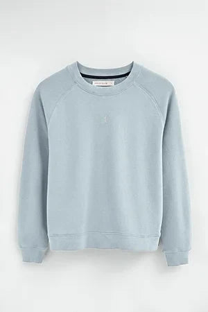 2026 New Arrival Light-blue sweatshirt with raglan sleeves and Rigby Go embroidery