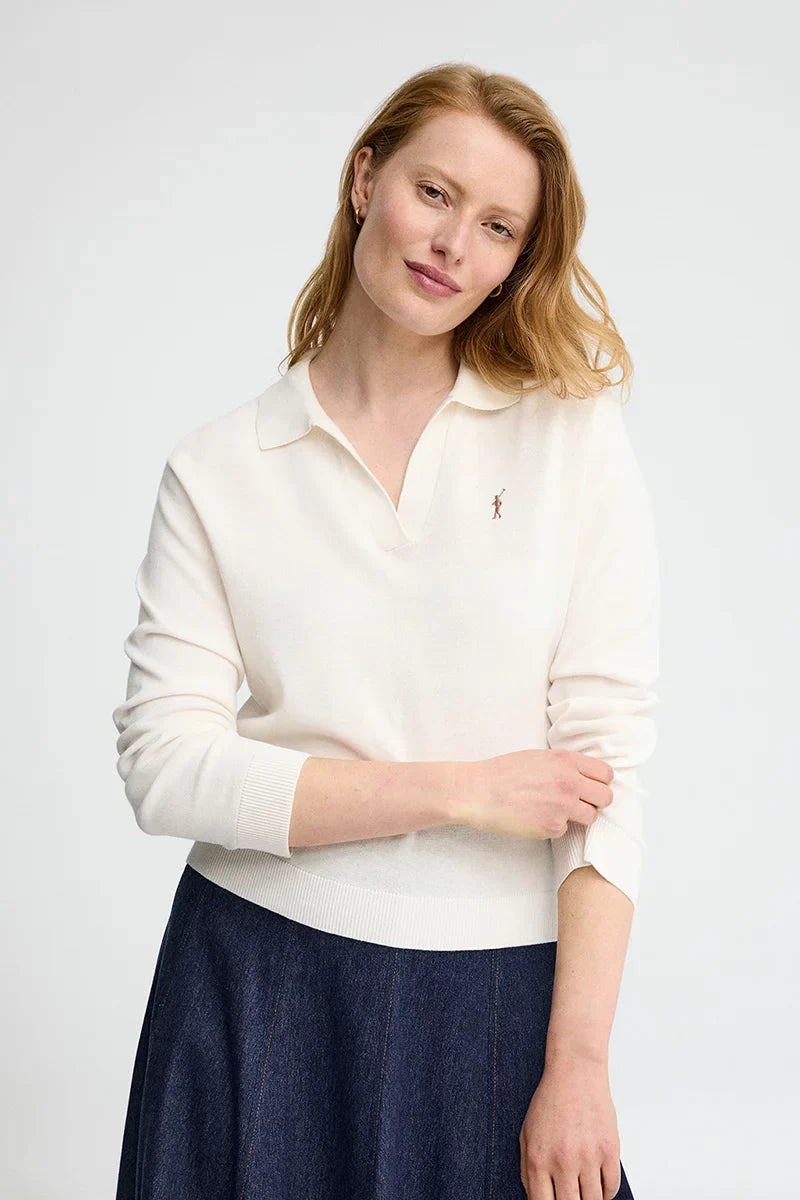 2026 New Arrival Nude jumper with polo collar and Rigby Go logo