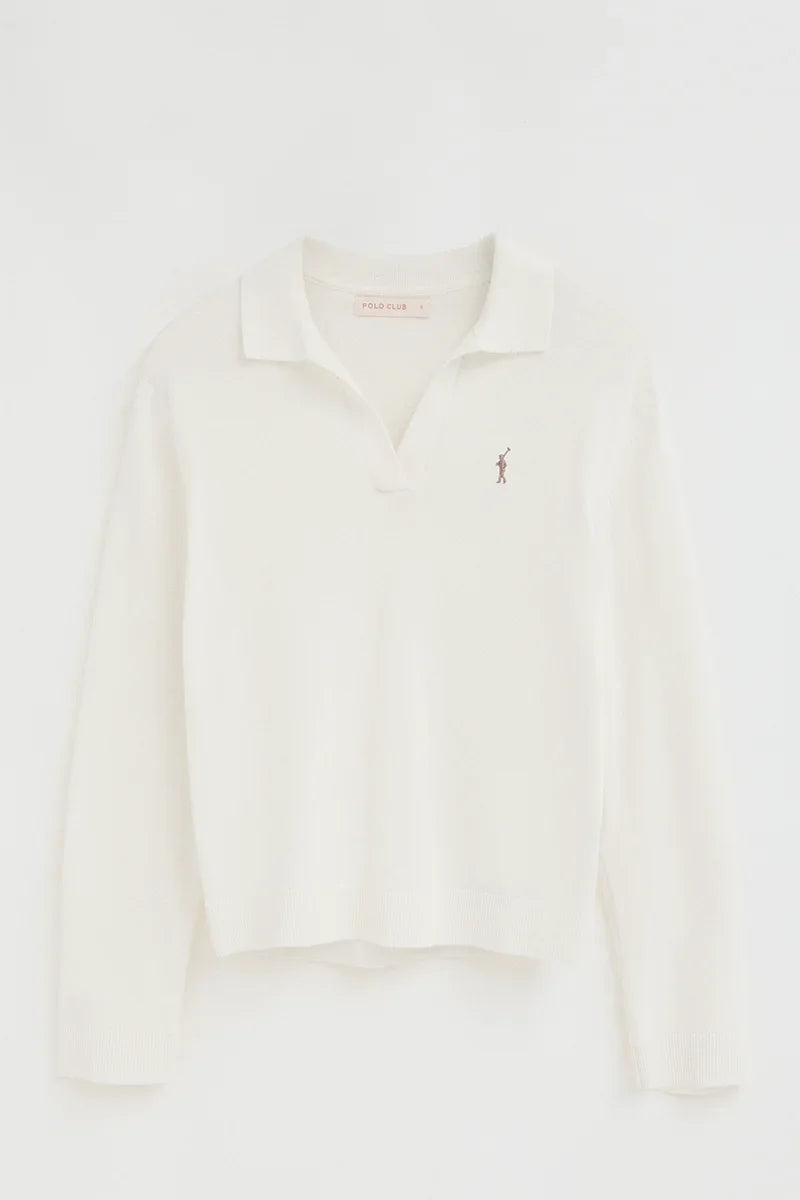 2026 New Arrival Nude jumper with polo collar and Rigby Go logo
