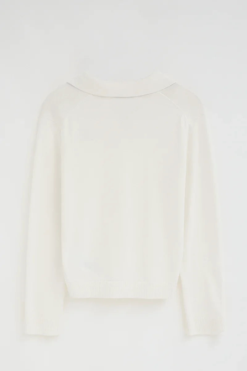 2026 New Arrival Nude jumper with polo collar and Rigby Go logo