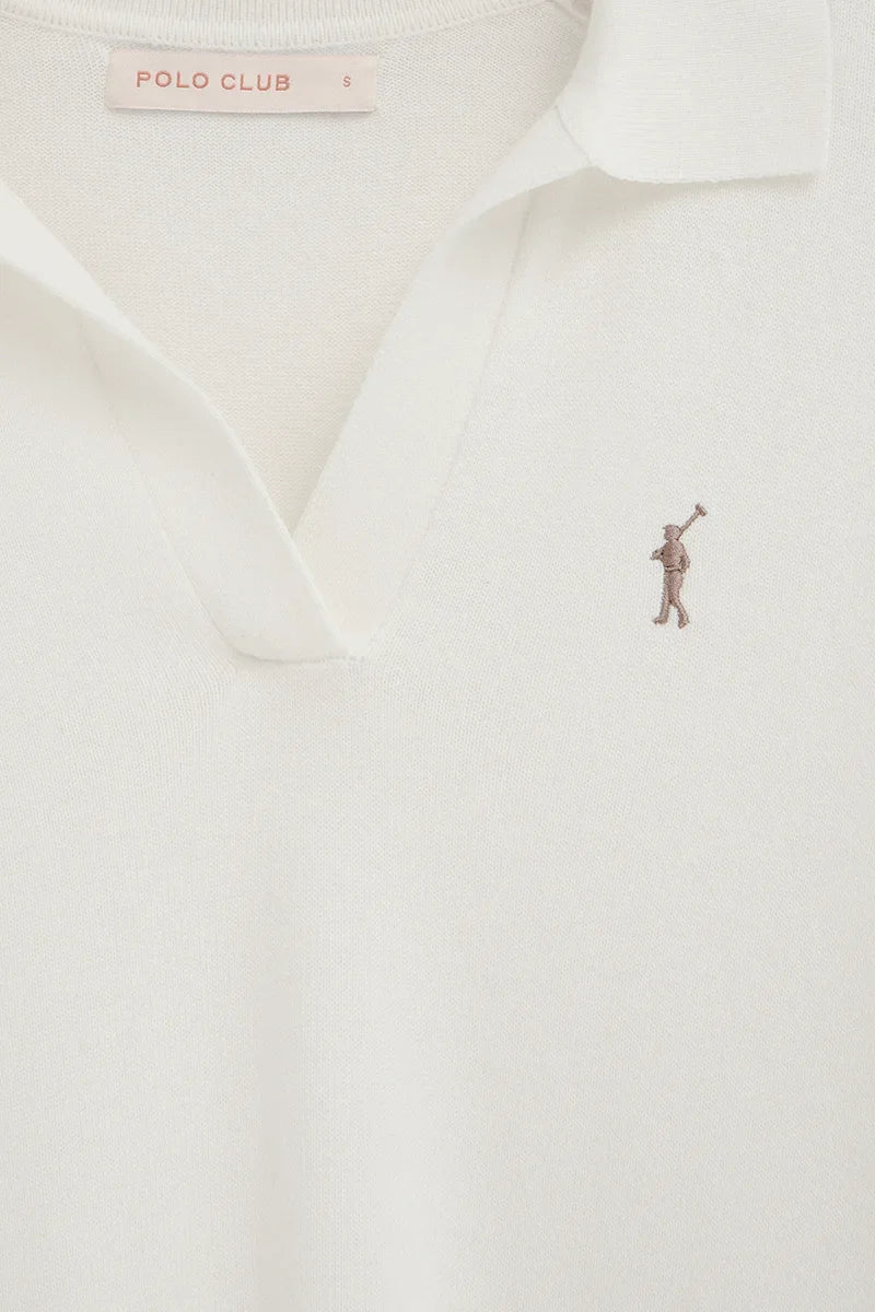 2026 New Arrival Nude jumper with polo collar and Rigby Go logo