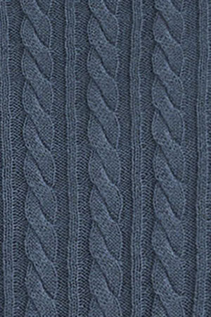 2026 New Arrival Denim-blue cable-knit jumper with V-neck and Polo Club logo