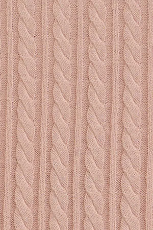 2026 New Arrival Pale-pink cable-knit jumper with V-neck and Polo Club logo