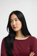 2026 New Arrival Wine jumper with slightly rolled-up details and Polo Club logo