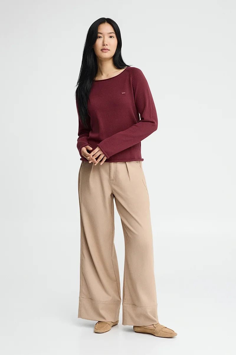 2026 New Arrival Wine jumper with slightly rolled-up details and Polo Club logo