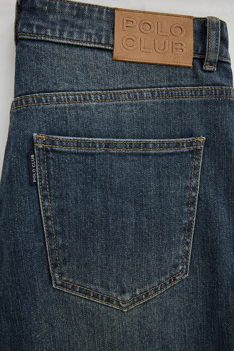 2026 New Arrival Mid-blue slim-fit jeans Polo Club