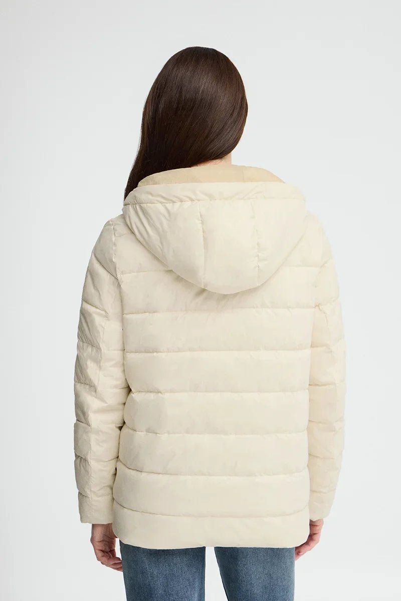 2026 New Arrival Nude/beige reversible jacket Agueda with Polo Club rubberised logo