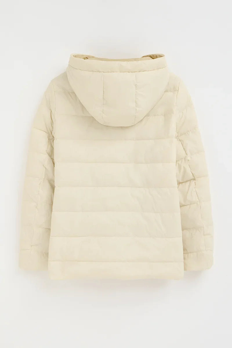 2026 New Arrival Nude/beige reversible jacket Agueda with Polo Club rubberised logo