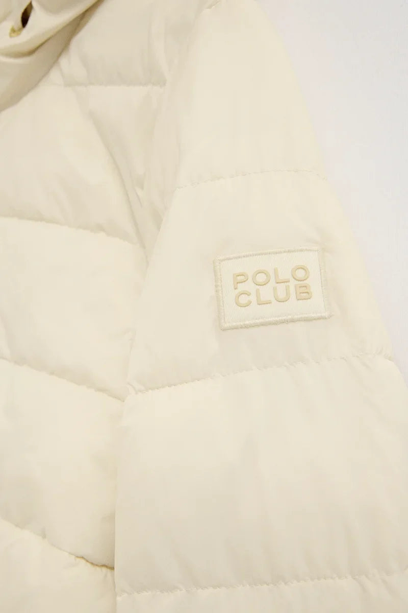 2026 New Arrival Nude/beige reversible jacket Agueda with Polo Club rubberised logo