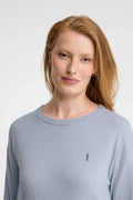 2026 New Arrival Light-blue round-neck wool-blend jumper with Rigby Go embroidery